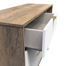 Breda Ready Assembled 3 Drawer TV Unit in White Matt & Vintage Oak