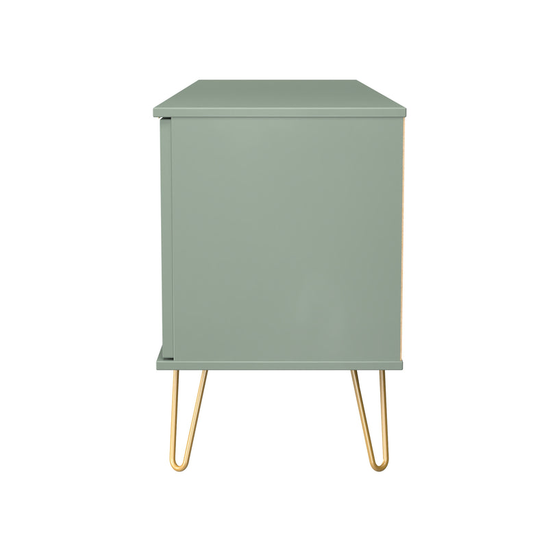 Breda Ready Assembled 2 Door 1 Drawer Wide TV Unit In Reed Green