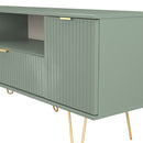 Breda Ready Assembled 2 Door 1 Drawer Wide TV Unit In Reed Green