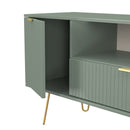 Breda Ready Assembled 2 Door 1 Drawer Wide TV Unit In Reed Green