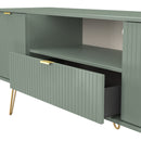 Breda Ready Assembled 2 Door 1 Drawer Wide TV Unit In Reed Green
