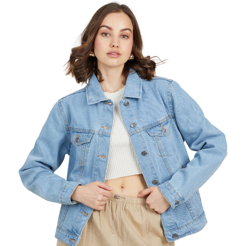 Brave Soul Bloom Denim Jacket Light Wash