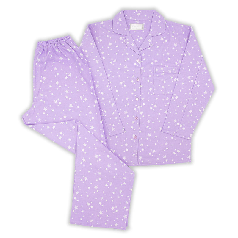 Tru Ladies Star Flannel Pyjama - Lilac