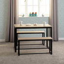 LINCOLN 1+2 DINING BENCH SET - SONOMA OAK EFFECT/BLACK