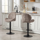 HOMCOM Modern Bar Stools Set Of 2, Swivel Counter Height Barstools, Brown