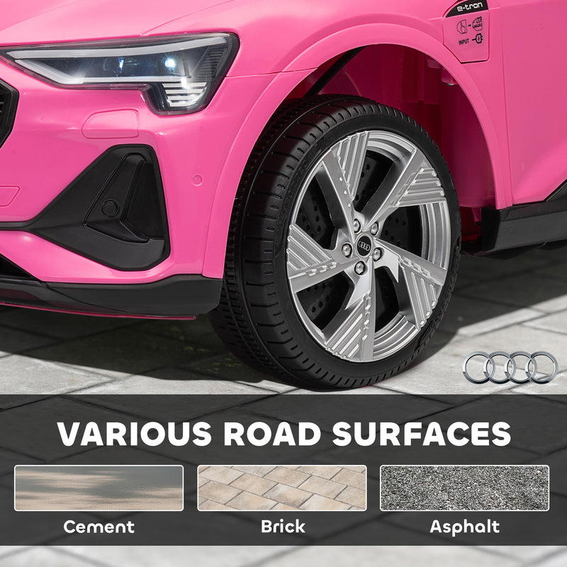 HOMCOM 12V Kids Electric Ride-On Car/ w Remote Control, Lights, Music - Pink