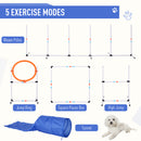 PawHut Pet Agility Training Equipment Dog Play Run Jump Obedience Training Set Carry Bag Adjustable (Pole + Hoop + Hurdle+Tunnel + Lunch Box)