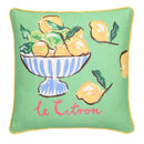 Fusion Lemon Fruit Bowl Outdoor Filled Cushion in Multi