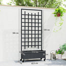 Outsunny Wooden Trellis Planter, Raised Garden Bed with Wheels, Grey