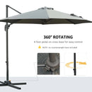 Outsunny Hanging Umbrella 3m - Dark Grey