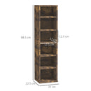HOMCOM Set Of 2 CD Storage Units With Adjustable Shelves Rustic Brown