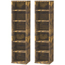 HOMCOM Set Of 2 CD Storage Units With Adjustable Shelves Rustic Brown