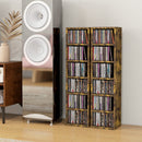 HOMCOM Set Of 2 CD Storage Units With Adjustable Shelves Rustic Brown