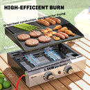 Outsunny 2 Burner Grill Griddle, Tabletop Gas BBQ With Grease Cup, Black