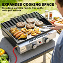 Outsunny 2 Burner Grill Griddle, Tabletop Gas BBQ With Grease Cup, Black