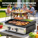 Outsunny 2 Burner Grill Griddle, Tabletop Gas BBQ With Grease Cup, Black