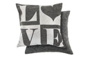 Amor Love  - Cushion Cover in Black