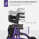 HOMCOM Rollator Walker With Seat, Backrest, Bag, All-terrain Wheels