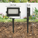 Outsunny 32W LED Floodlights, Outdoor Flood Light With UK Plug, Black