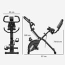 SPORTNOW Folding Exercise Bike with Arm Bands and Hand Pulse Sensor