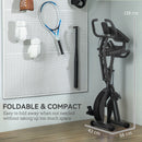 SPORTNOW Folding Exercise Bike with Arm Bands and Hand Pulse Sensor