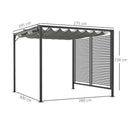 Outsunny Metal Pergola Patio Sun Shelter Grape Tent Retractable Canopy UV Cut