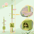 PawHut Floor To Ceiling Cat Tree Adjustable Height 220-240 Cm Cat Tower