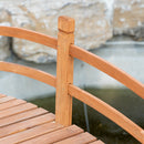 Outsunny Wooden Garden Bridge with Safety Railings, Classic Arc Footbridge