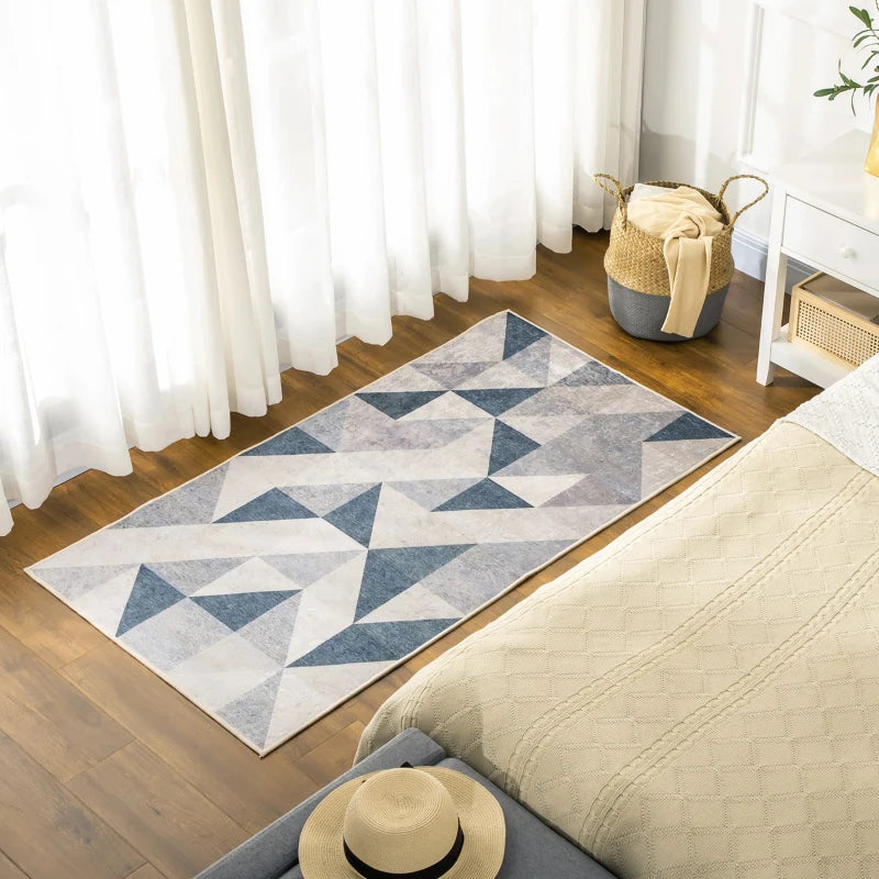 HOMCOM Modern Geometric Rug 80x150 cm - Grey