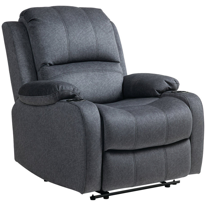 HOMCOM Recliner Armchair for Living Room, Recliner Chair with Cup Holder