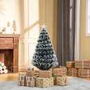 Christmas Time 4ft 120cm Green/White Artificial Christmas Tree W/ Prelit LED Lights-Multicolor