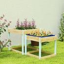 AIYAPLAY 2 PCS Wooden Sandpits, Sand And Water Play Tables With Bottom Liner