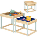 AIYAPLAY 2 PCS Wooden Sandpits, Sand And Water Play Tables With Bottom Liner