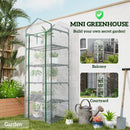 Outsunny 5 Tier Mini Greenhouse Grow House w/ Roll Up Door, White/Grey