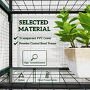 Outsunny 5 Tier Mini Greenhouse Grow House w/ Roll Up Door, White/Grey