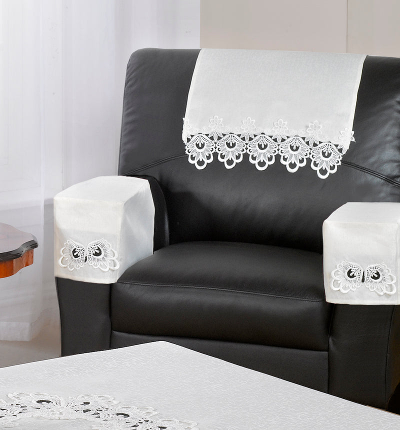 Lucinda Embroidered Tray Cloth in Cream