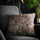 Fusion Leopard Faux Fur Filled Cushion in Natural