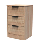 Calgary Ready Assembled 3 Drawer Bedside Cabinet in Bardolino Oak