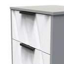 Calgary Ready Assembled 3 Drawer Bedside Cabinet in White Matt & Dusk Grey