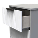 Calgary Ready Assembled 3 Drawer Bedside Cabinet in White Matt & Dusk Grey