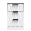 Calgary Ready Assembled 3 Drawer Bedside Cabinet in White Matt