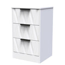Calgary Ready Assembled 3 Drawer Bedside Cabinet in White Matt