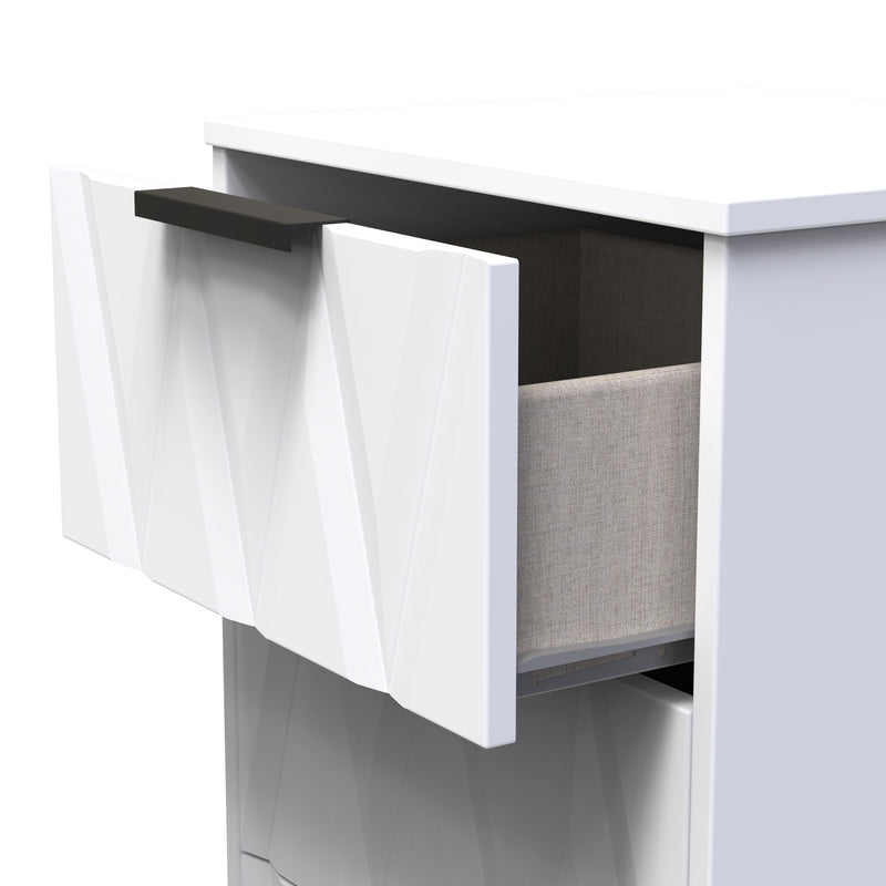 Calgary Ready Assembled 3 Drawer Bedside Cabinet in White Matt