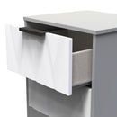 Calgary Ready Assembled 2 Drawer Bedside Cabinet in White Matt & Dusk Grey