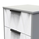 Calgary Ready Assembled 2 Drawer Bedside Cabinet in White Matt & Dusk Grey
