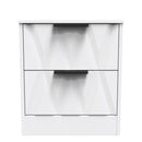 Calgary Ready Assembled 2 Drawer Bedside Cabinet in White Matt