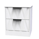Calgary Ready Assembled 2 Drawer Bedside Cabinet in White Matt