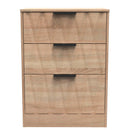 Calgary Ready Assembled 3 Drawer Midi Deep Chest in Bardolino Oak