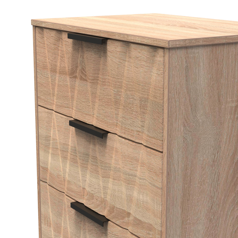 Calgary Ready Assembled 3 Drawer Midi Deep Chest in Bardolino Oak