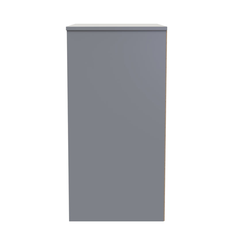 Calgary Ready Assembled 3 Drawer Midi Deep Chest in White Matt & Dusk Grey
